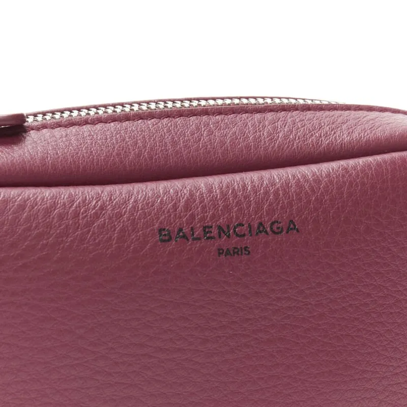 BALENCIAGA Demna Everyday Camera XS burgundy red logo camera crossbody bag