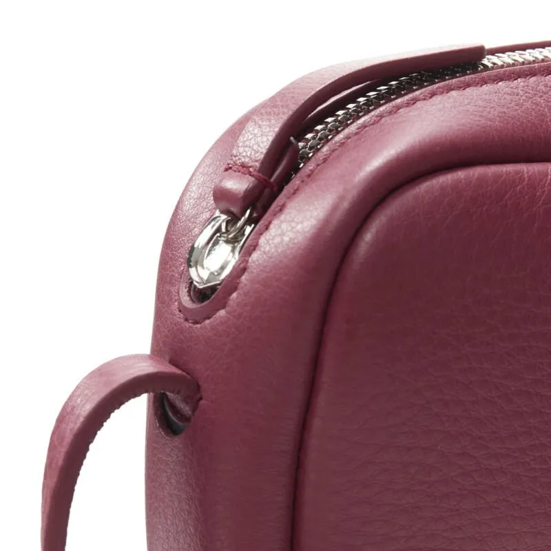 BALENCIAGA Demna Everyday Camera XS burgundy red logo camera crossbody bag