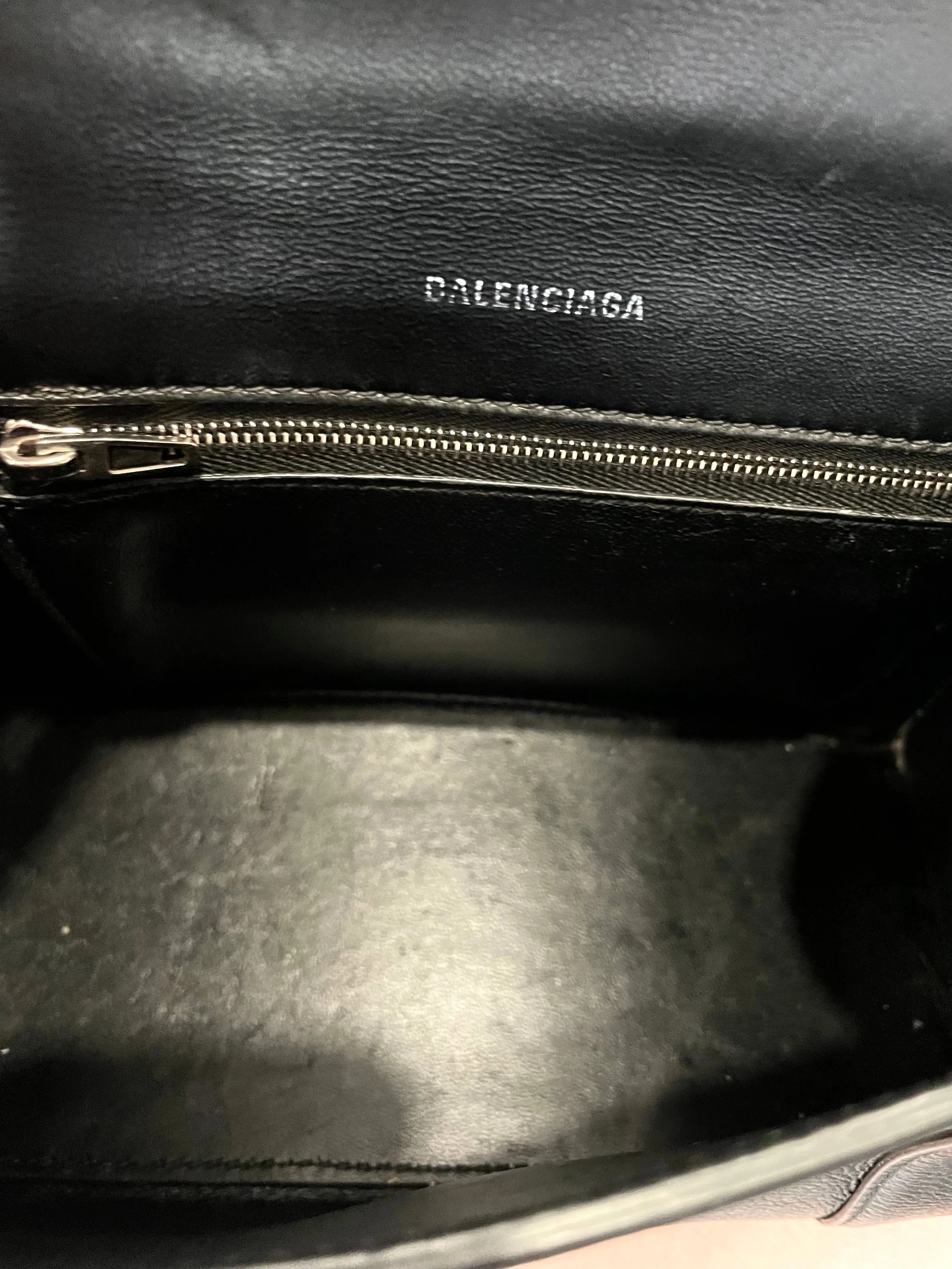 BALENCIAGA HOURGLASS SMALL CALFSKIN TOP HANDLE BAG