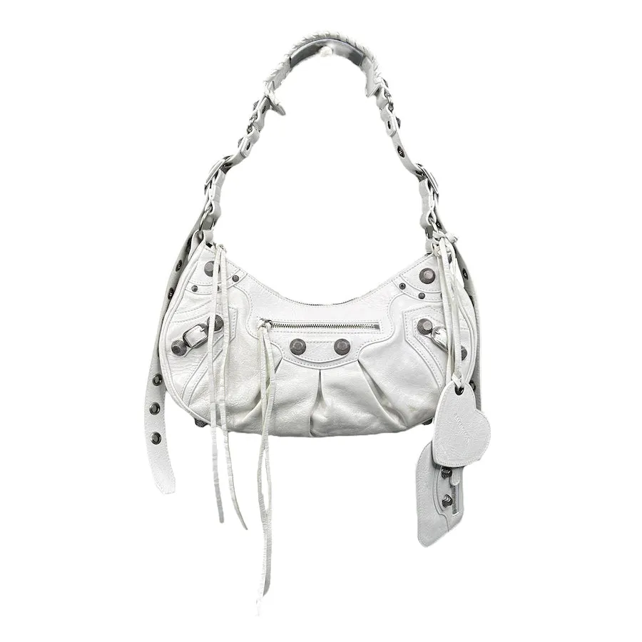 BALENCIAGA LE CAGOLE XS SHOULDER BAG - WHITE