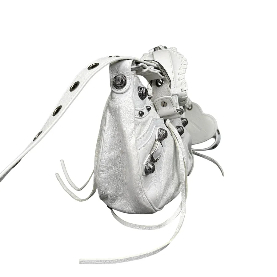 BALENCIAGA LE CAGOLE XS SHOULDER BAG - WHITE