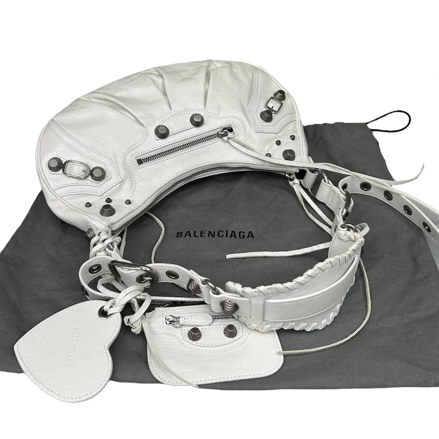 BALENCIAGA LE CAGOLE XS SHOULDER BAG - WHITE