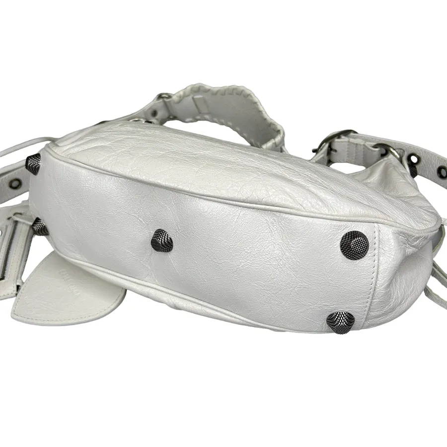 BALENCIAGA LE CAGOLE XS SHOULDER BAG - WHITE