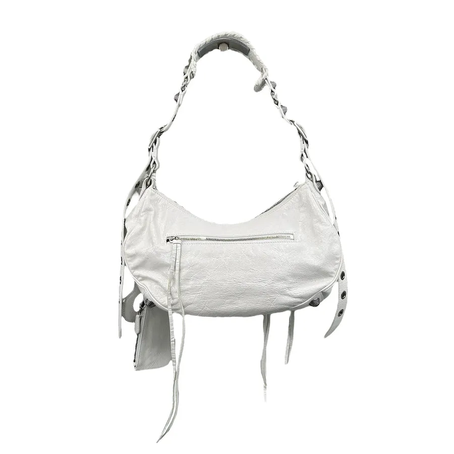 BALENCIAGA LE CAGOLE XS SHOULDER BAG - WHITE
