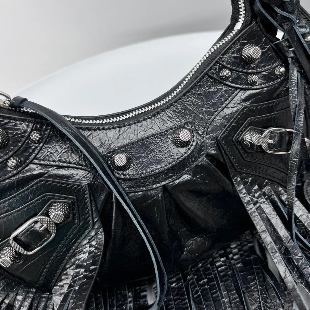 BCG039 Women's Le Cagole Xs Shoulder Bag in Black /  HIGHEST QUALITY VERSION /L10,2 x H6,3 x W2,7 inch