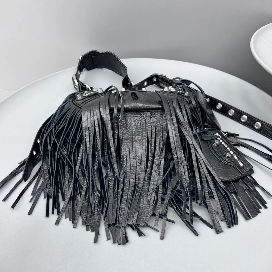 BCG039 Women's Le Cagole Xs Shoulder Bag in Black /  HIGHEST QUALITY VERSION /L10,2 x H6,3 x W2,7 inch