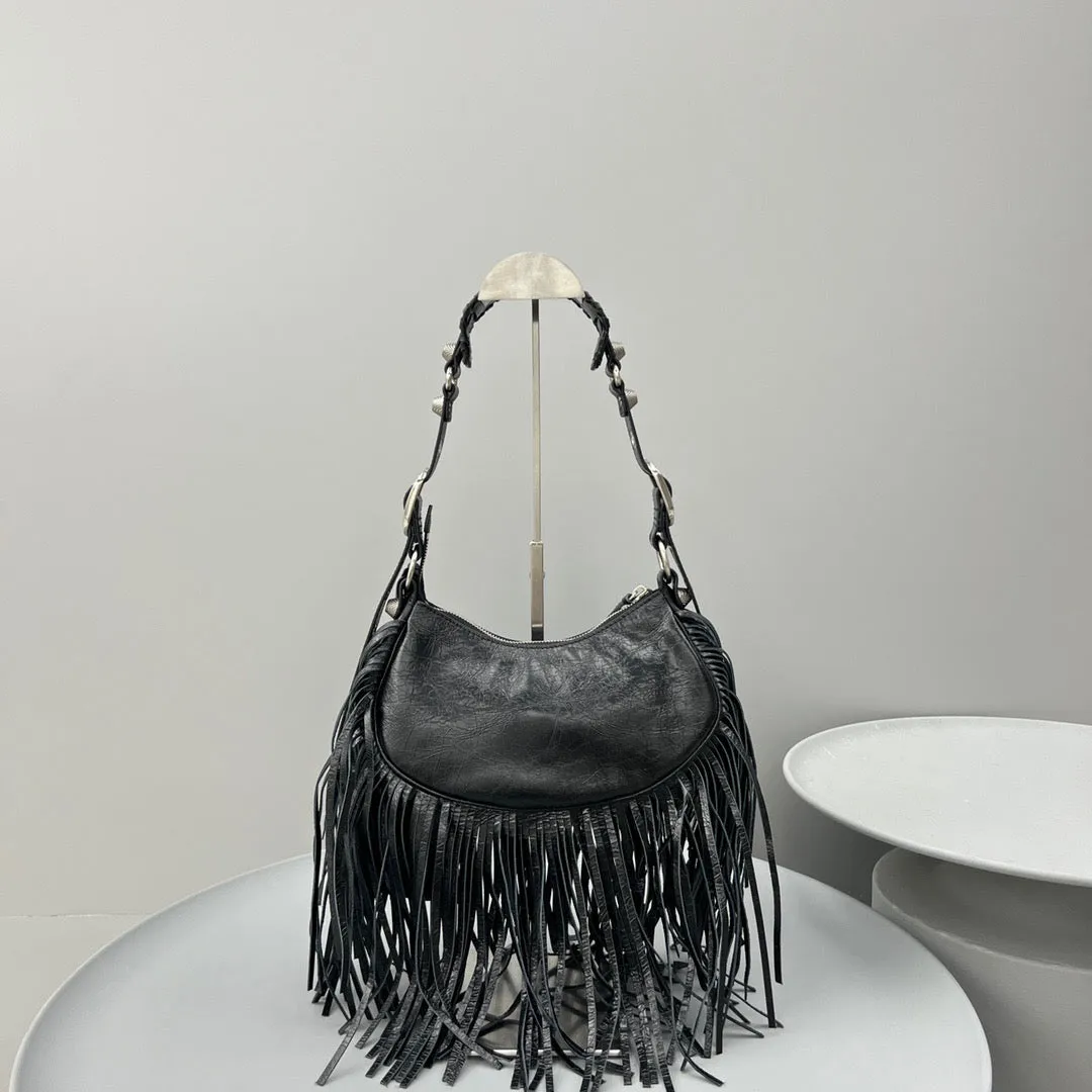 BCG039 Women's Le Cagole Xs Shoulder Bag in Black /  HIGHEST QUALITY VERSION /L10,2 x H6,3 x W2,7 inch