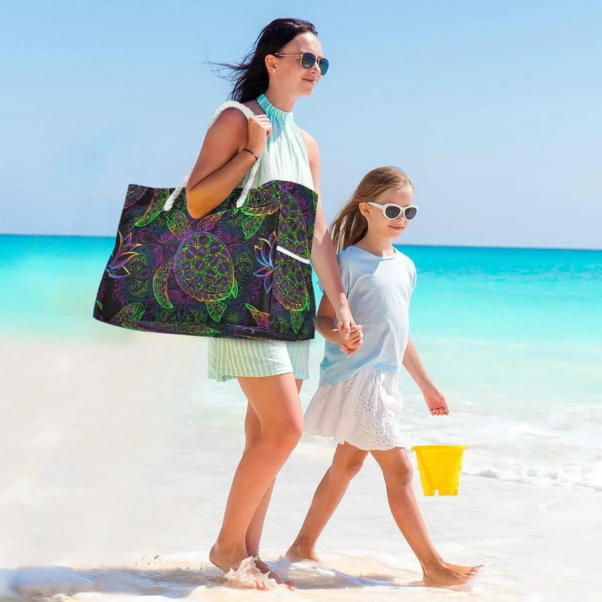 Beach Tote Bags for Women, Starfish Beach Large Beach Shoulder Bag Pool Bags Purse