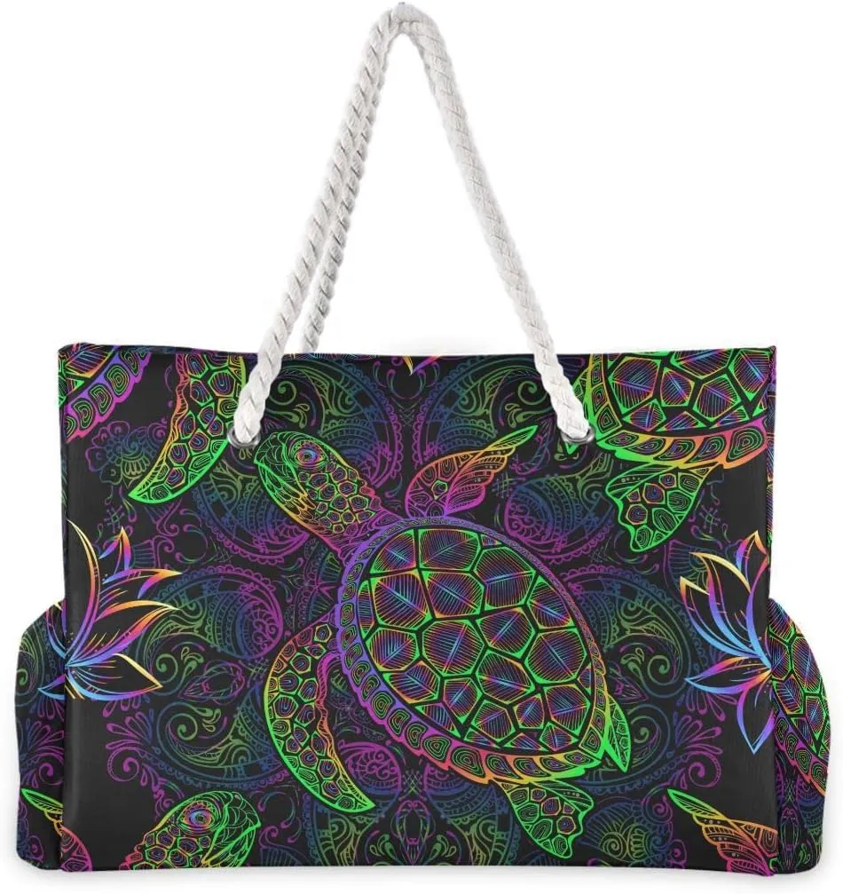 Beach Tote Bags for Women, Starfish Beach Large Beach Shoulder Bag Pool Bags Purse