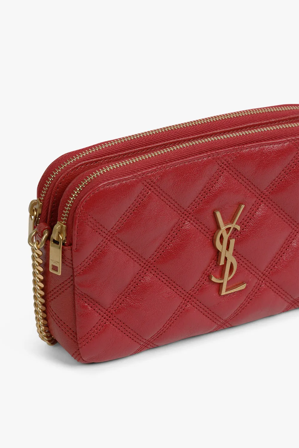 BECKY DOUBLE ZIP CROSSBODY BAG | ROUGE EROS/GOLD