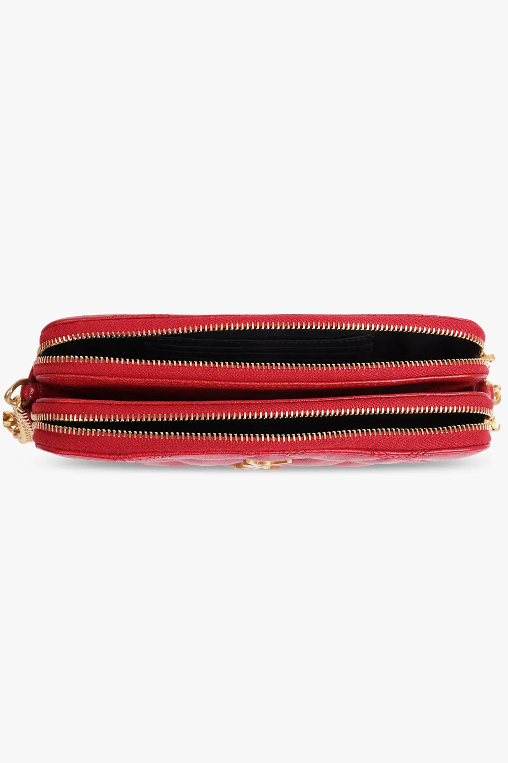 BECKY DOUBLE ZIP CROSSBODY BAG | ROUGE EROS/GOLD