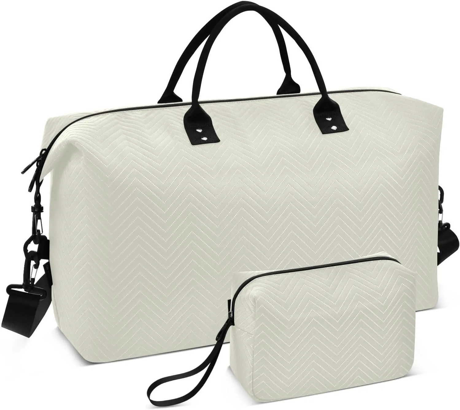 Beige Sports Gym Bag for Women Men Travel Duffel Bag Weekend Overnight Carry on Bag with Toiletry Bag Workout Dance Bag for Plane Hospital Workout Swimming Yoga