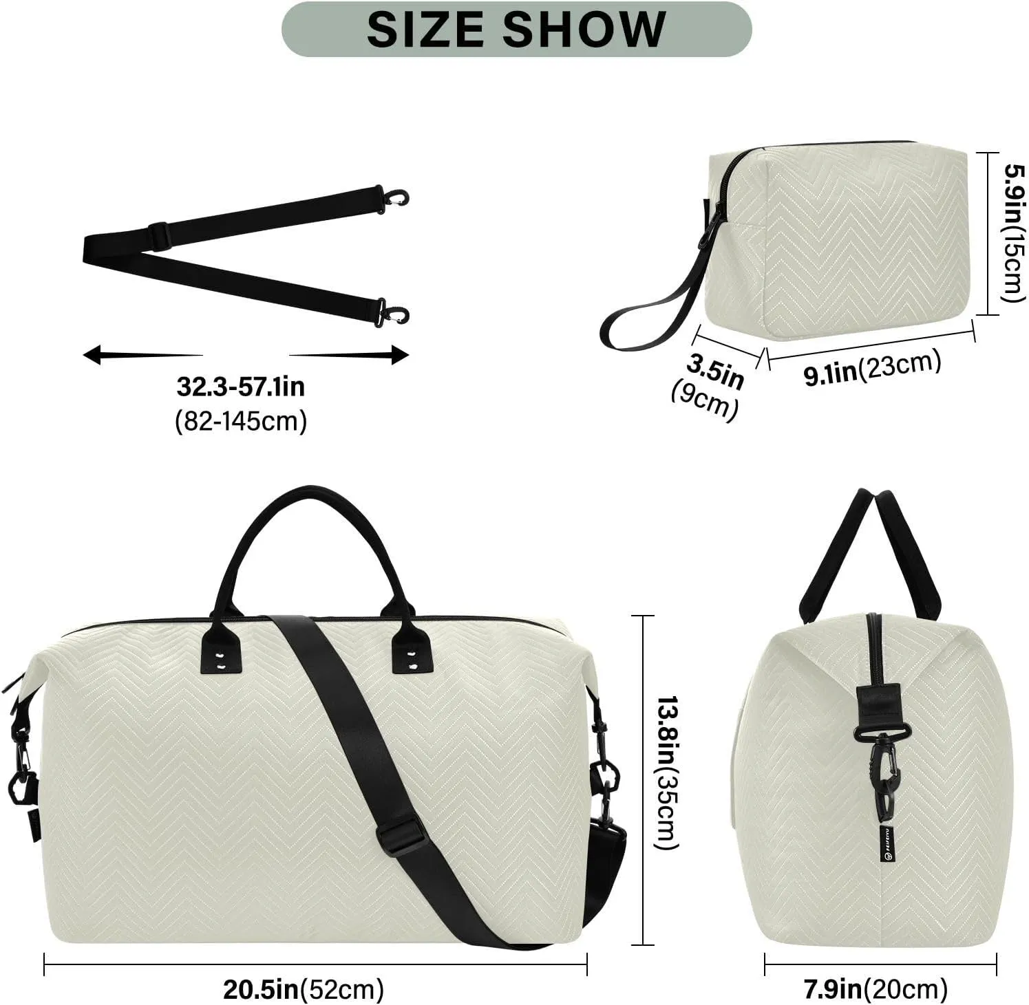 Beige Sports Gym Bag for Women Men Travel Duffel Bag Weekend Overnight Carry on Bag with Toiletry Bag Workout Dance Bag for Plane Hospital Workout Swimming Yoga