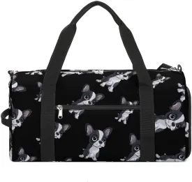 Boston Terrier Sports Gym Bag for Men Women Travel Duffel Bag with Shoulder Strap