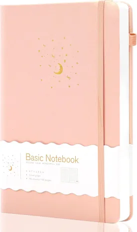CAGIE Lined Journal Notebook for Work, 196 Pages, Medium 5.7" x 8.3", Hardcover Notebook Journal with Pen Loop, (Flash Pink Ruled), Gifts