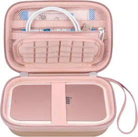 Canboc Hard Case for Canon Ivy 2 Mini Photo Printer Mobile Wireless Bluetooth Instant Camera Printer, Zipper Mesh Bag fit Photo Paper Cable, Rose Gold