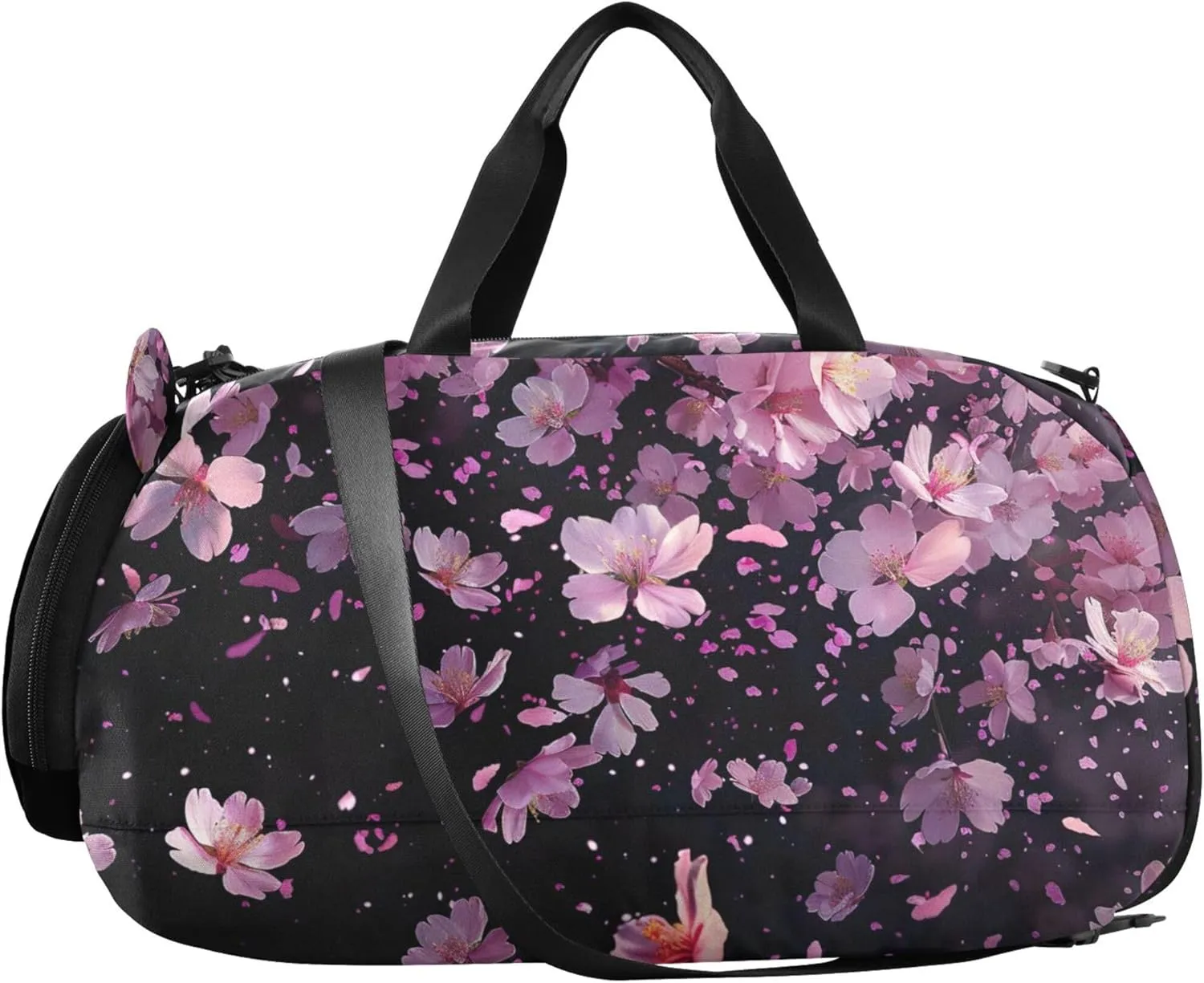 Cherry Blossoms Pink Girls Duffle Bags Travel Tote Toddler Weekender Bags Carry on Duffel Bag Boys with Shoulder Strap