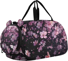 Cherry Blossoms Pink Girls Duffle Bags Travel Tote Toddler Weekender Bags Carry on Duffel Bag Boys with Shoulder Strap