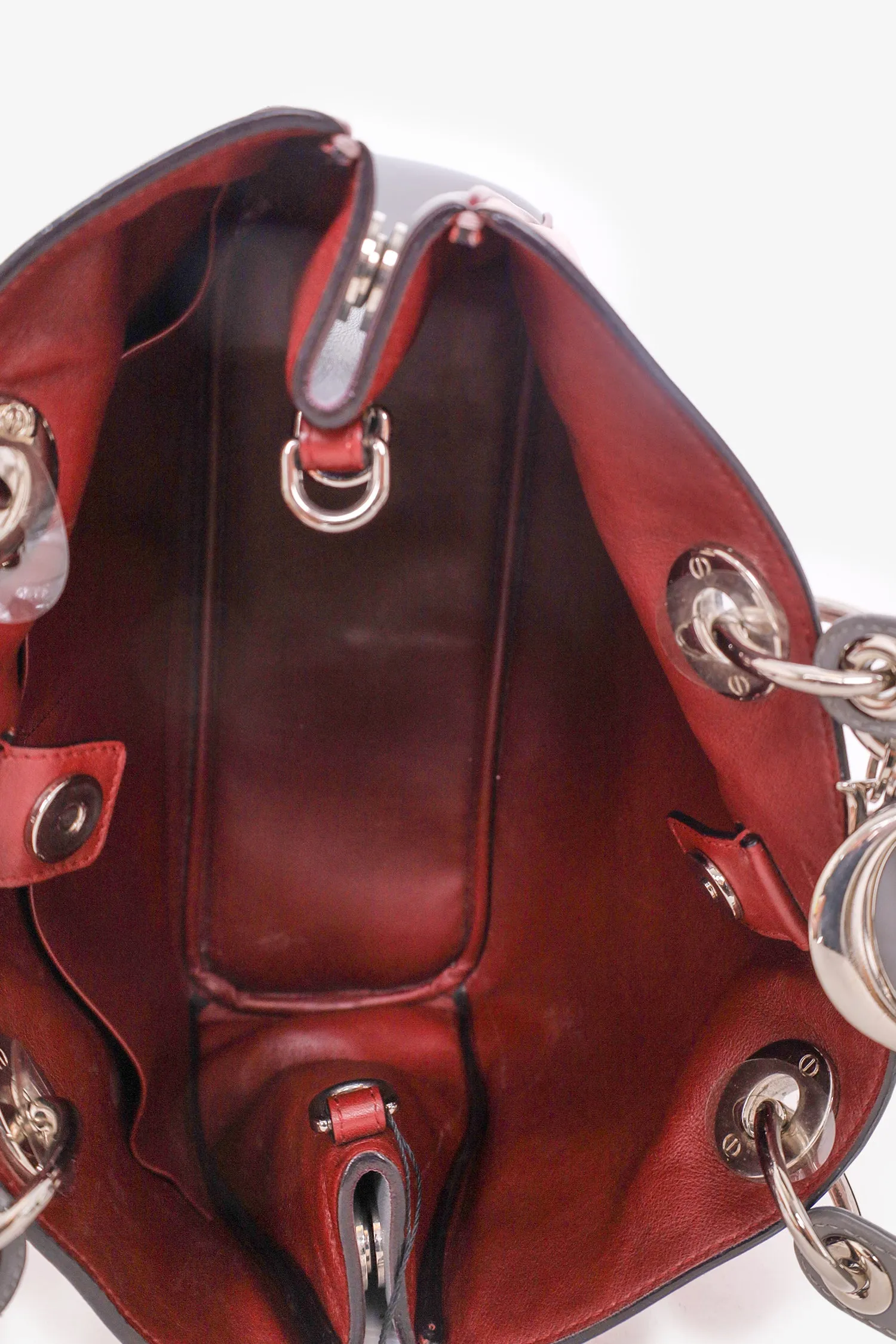 Christian Dior Pink/Grey Leather Medium Diorissimo Tote with Strap