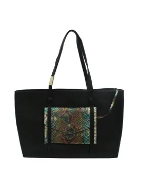 City Instincts Tote in Black & Snake