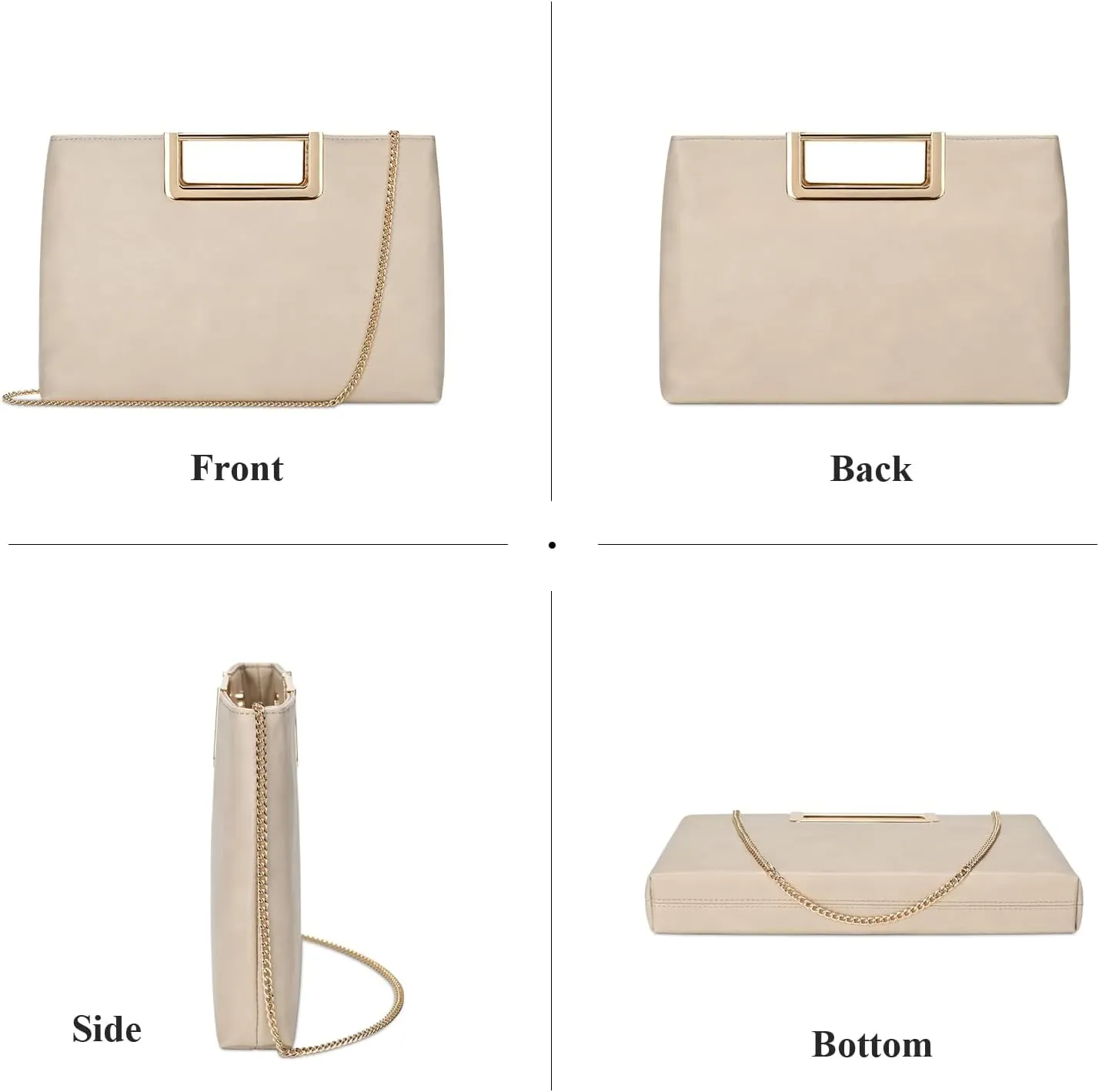 Clutch Purses for Women, Dressy Evening Crossbody Bag, Ladies Vegan Leather Wedding Party Shoulder Handbag