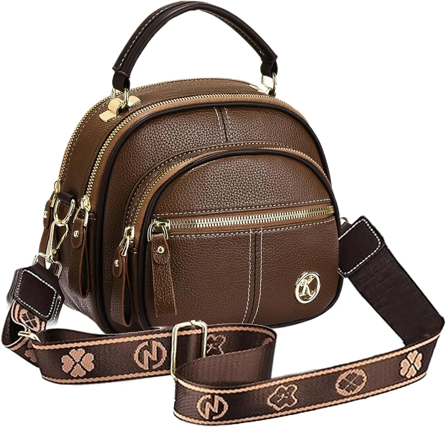 Coefficienta Classic Multifunctional Compartments Adjustable Wide Shoulder Strap Leather Bag, Shoulder Strap Leather Bags