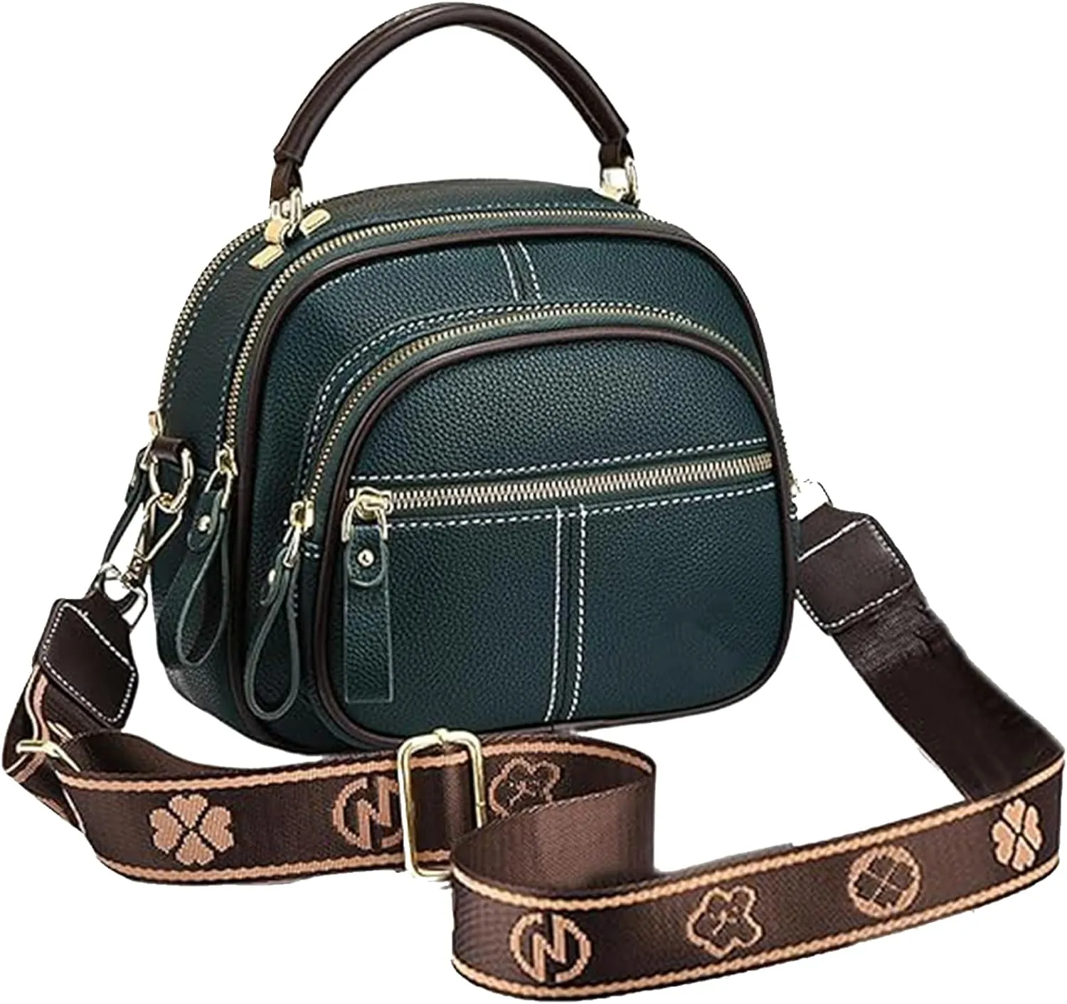 Coefficienta Classic Multifunctional Compartments Adjustable Wide Shoulder Strap Leather Bag, Shoulder Strap Leather Bags
