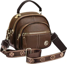 Coefficienta Classic Multifunctional Compartments Adjustable Wide Shoulder Strap Leather Bag, Shoulder Strap Leather Bags