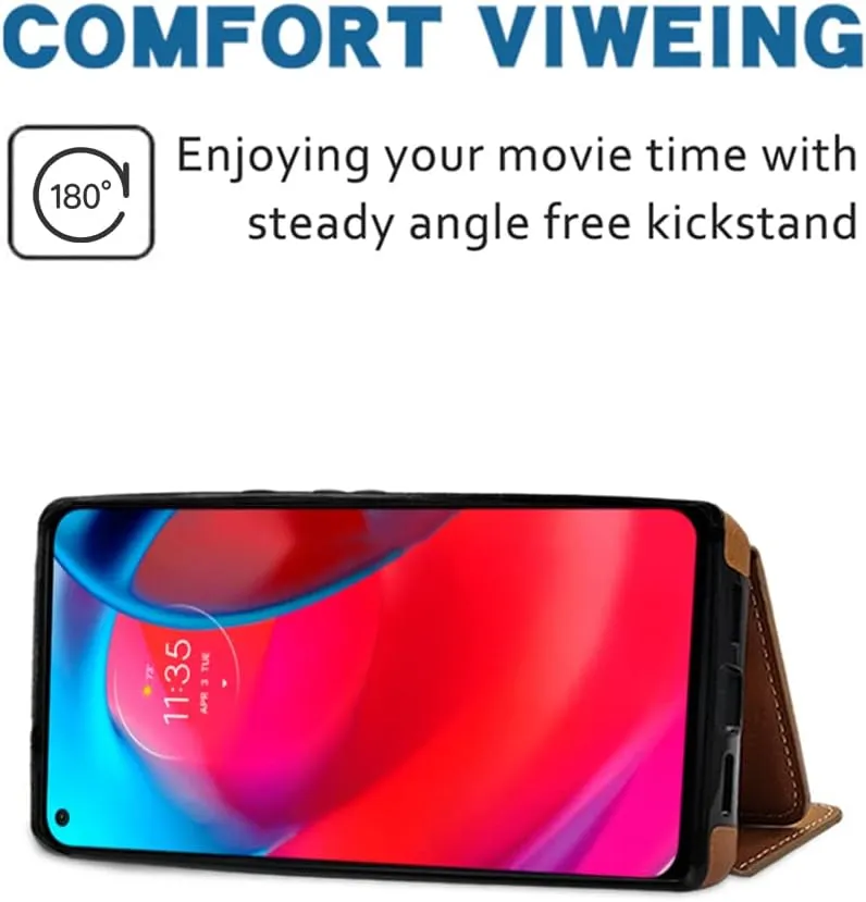 Compatible with Moto G Stylus 5G 2021 Wallet Case with Crossbody Shoulder Strap and Stand Leather Credit Card Holder Cell Accessories Phone Cover for Motorola GStylus G5 XT2131DL Women Girls Brown