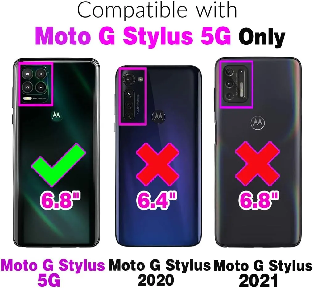 Compatible with Moto G Stylus 5G 2021 Wallet Case with Crossbody Shoulder Strap and Stand Leather Credit Card Holder Cell Accessories Phone Cover for Motorola GStylus G5 XT2131DL Women Girls Brown