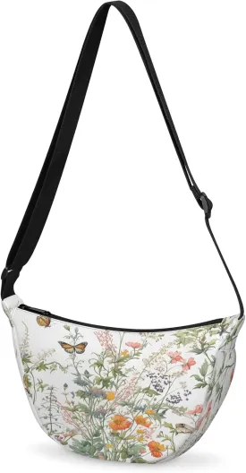 Crescent Crossbody Bag for Women Men, Lightweight Small Sling Hobos Dumpling Bag Crescent Purse, Crescent Moon Bags