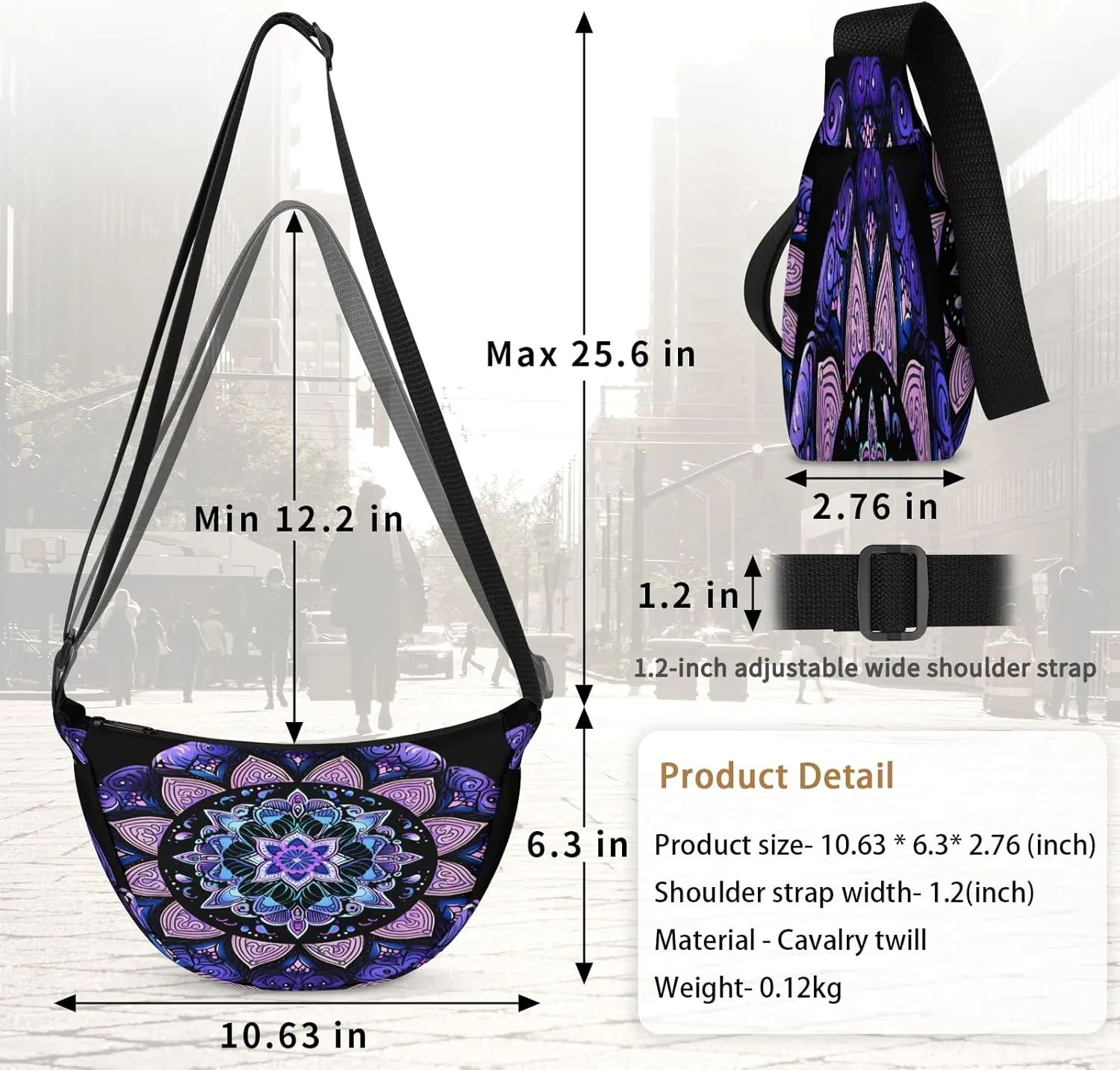 Crescent Crossbody Bag for Women Men, Lightweight Small Sling Hobos Dumpling Bag Crescent Purse, Crescent Moon Bags