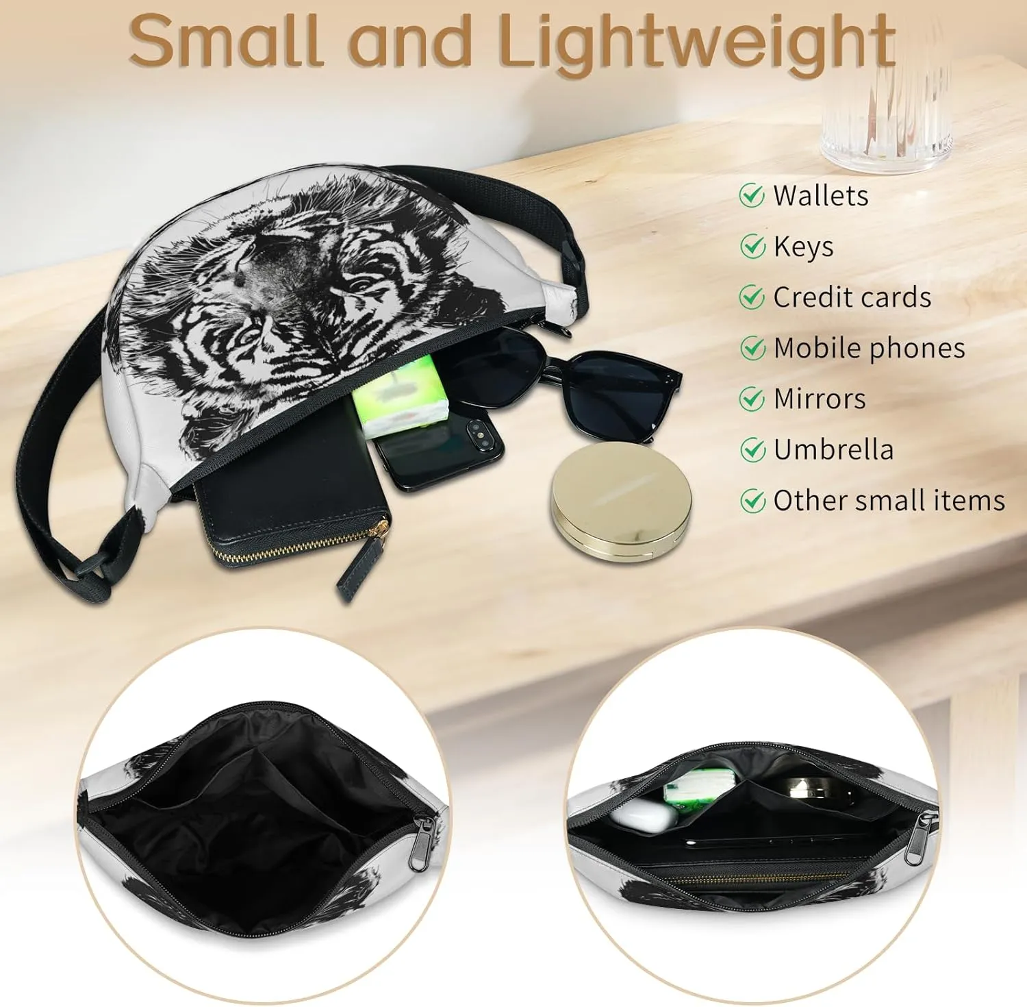 Crossbody Bag for Women Men, Lightweight Small Sling Hobos Dumpling Bag Crescent Purse, Crescent Moon Bags