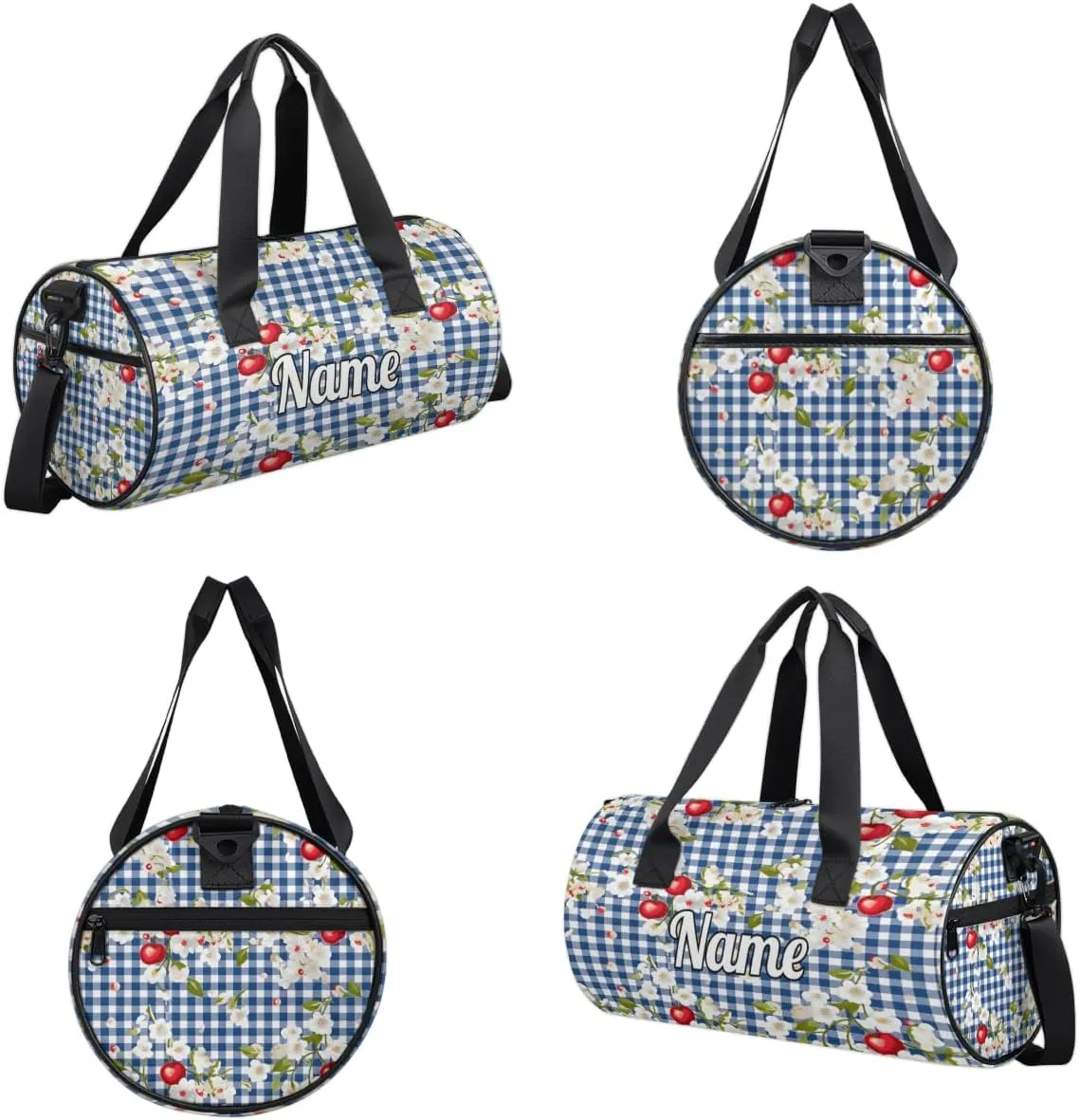 Custom Dance Duffel Bag Sport Backpacks Gyms and Weekend Overnight Travel Duffle Bag Birthday Christmas Halloween Waterproof, Cherry Flower