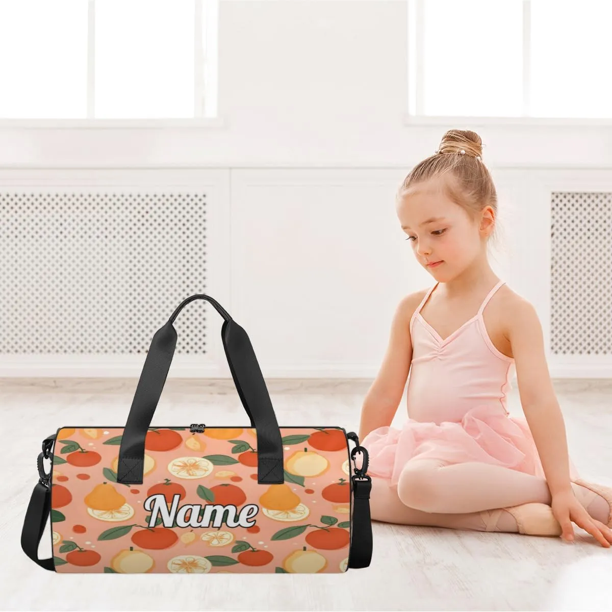 Custom Dance Duffel Bag Sport Backpacks Gyms and Weekend Overnight Travel Duffle Bag Birthday Christmas Halloween Waterproof, Summer Fruit Lemon Orange