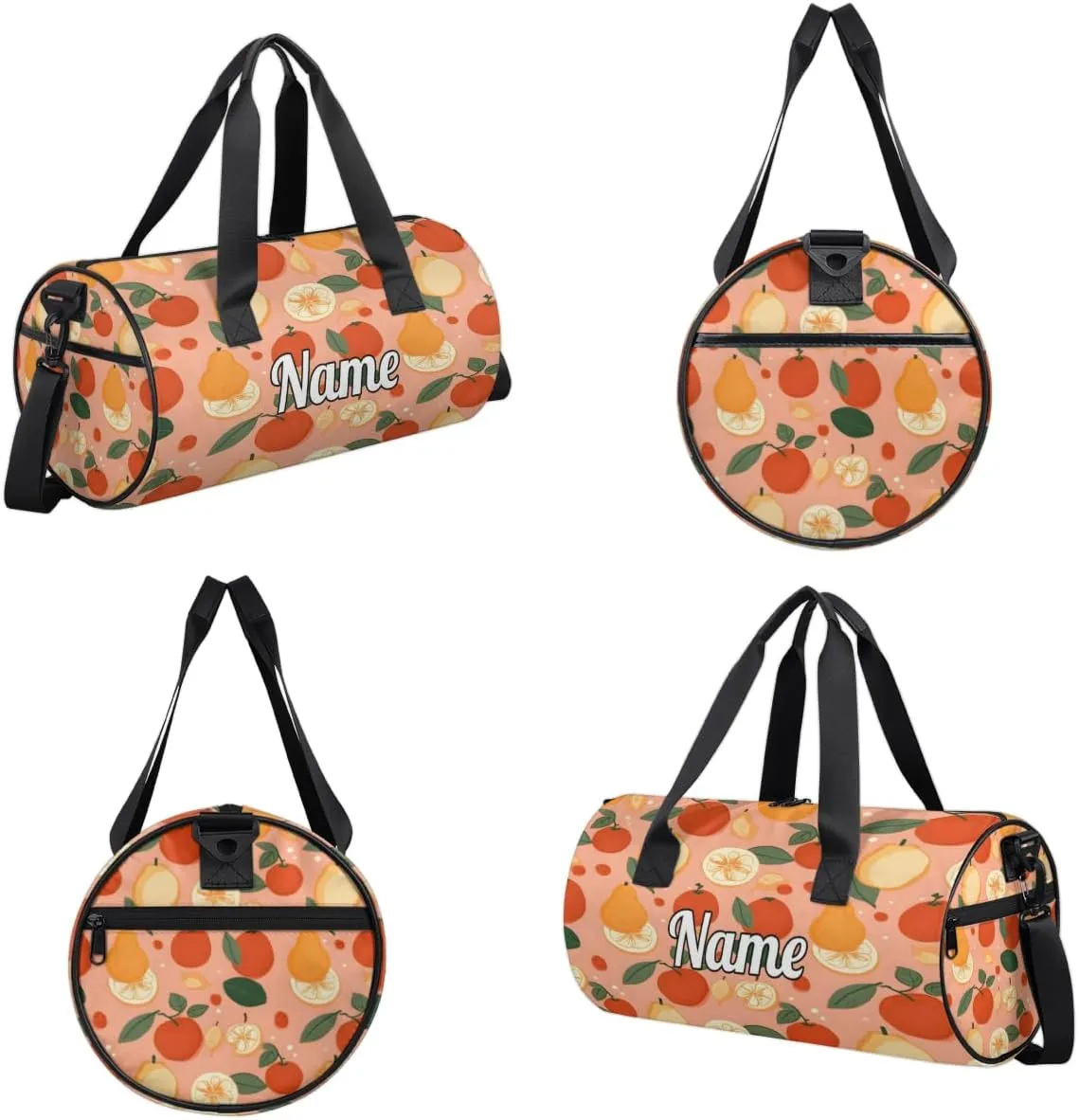 Custom Dance Duffel Bag Sport Backpacks Gyms and Weekend Overnight Travel Duffle Bag Birthday Christmas Halloween Waterproof, Summer Fruit Lemon Orange