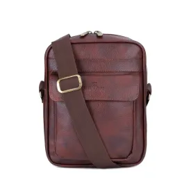 Faux Leather Messenger Bag - Adjustable Strap, Water-Resistant | 3.6L | Tan