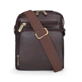 Faux Leather Messenger Bags - Adjustable Cross-Body Design | Great for All Occasions | 2.6L | Dark Brown