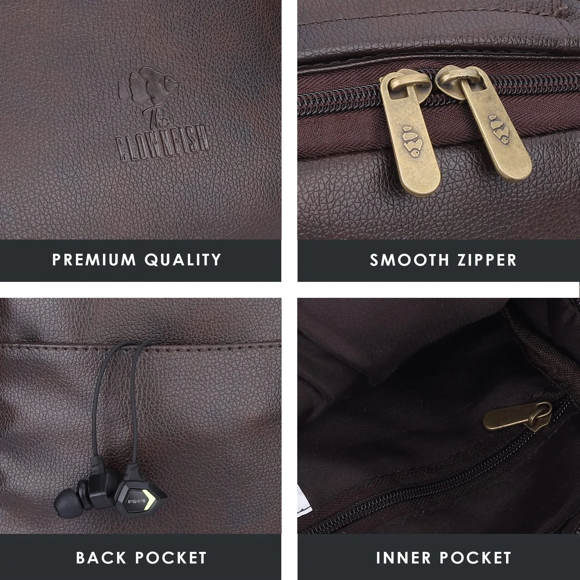 Faux Leather Messenger Bags - Adjustable Cross-Body Design | Great for All Occasions | 2.6L | Dark Brown