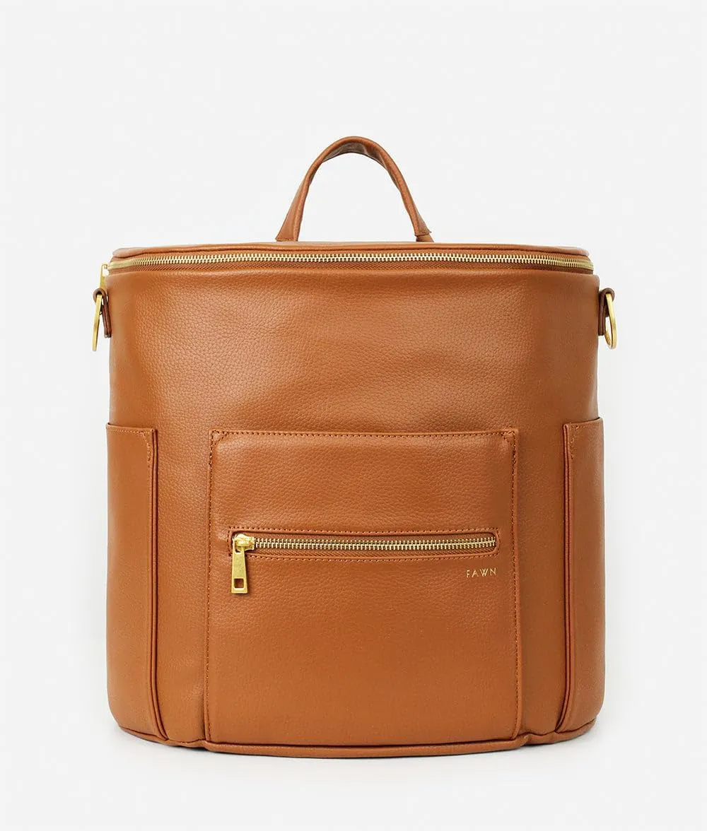 FAWN DESIGN The Original Diaper Bag, Faux Leather Diaper Bag Backpack, Vegan Leather, Large Capacity Baby Bag for Mom