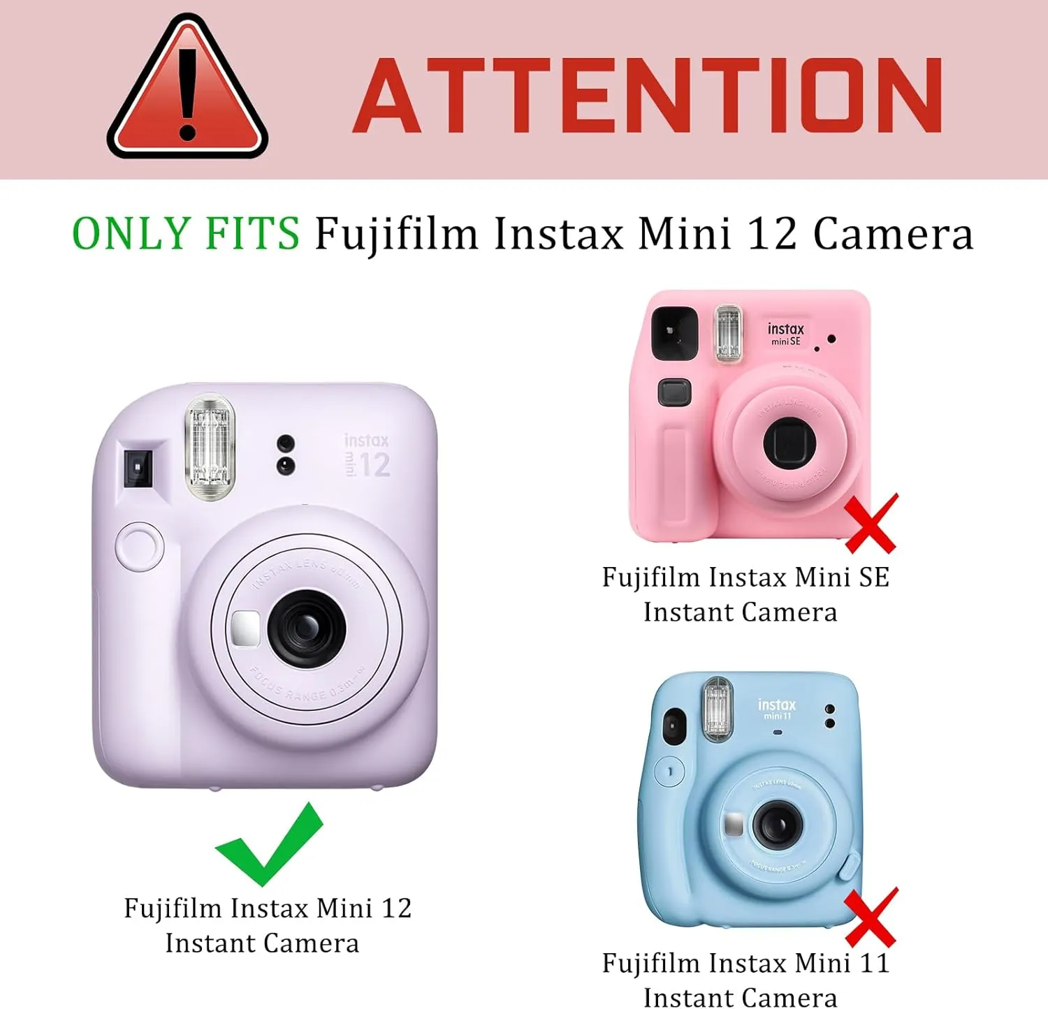 Fintie Protective Clear Case for Fujifilm Instax Mini 12 Instant Camera - Crystal Hard Shell Cover with Upgraded Film Pocket for Storing Photos & Removable Shoulder Strap