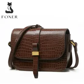 FOXER Lady Small Crossbody Bags Fashion 2021 Vintage Shoulder Messenger Bags for Women Cow Leather Commute Handbag Casual Purse