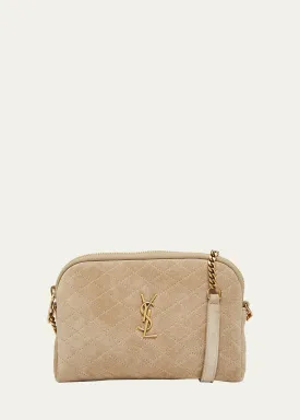 Gaby Mini YSL Crossbody Bag in Quilted Suede