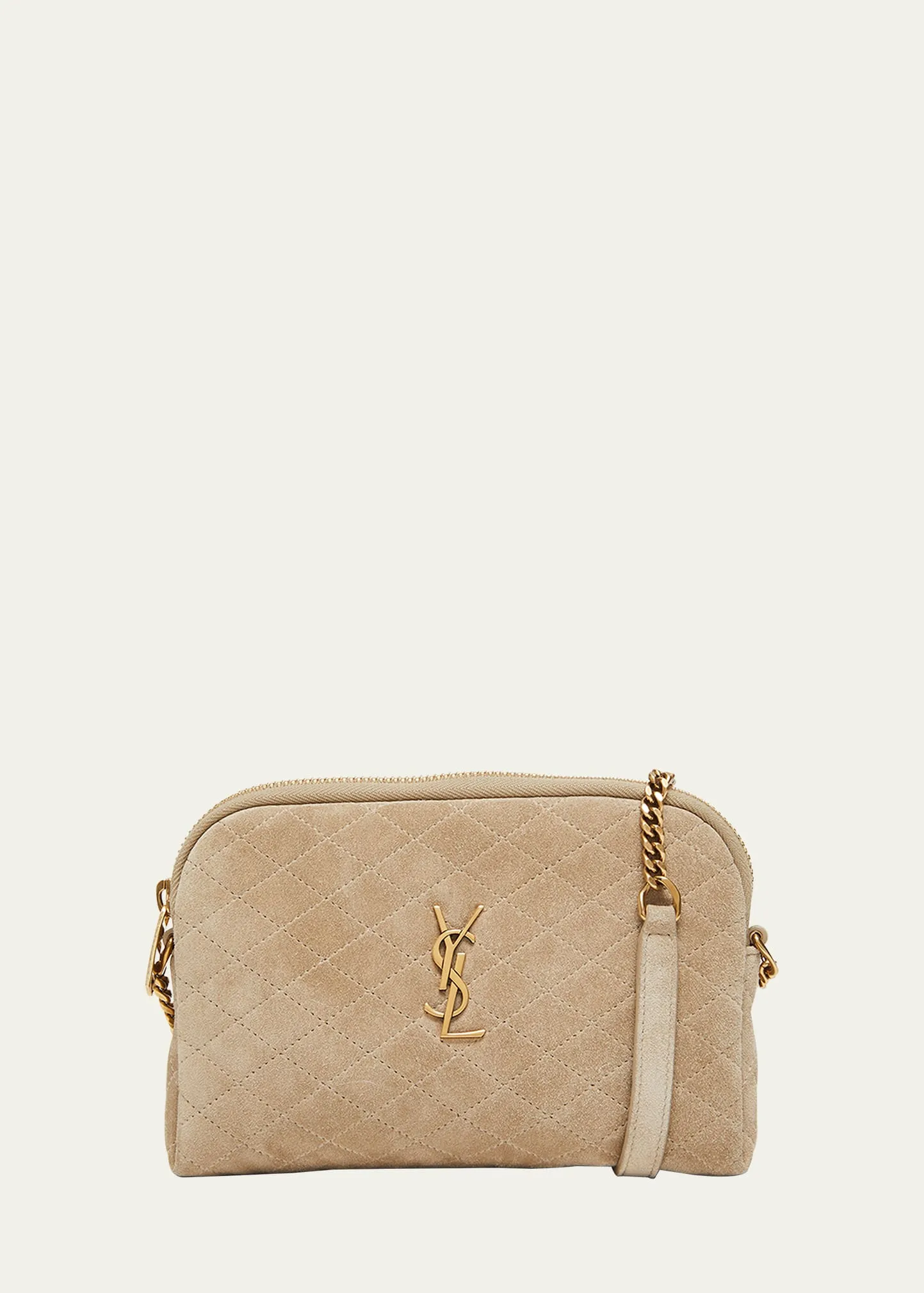 Gaby Mini YSL Crossbody Bag in Quilted Suede