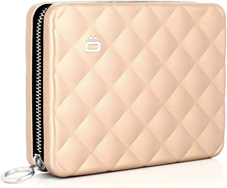 GON -DESIGNS- Quilted Passport Aluminum Wallet Large capacity passport size - Clutch organizer - Womens RFID blocking wallet