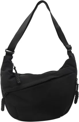 GRPKSSIB Nylon Crescent Bag Hobo Crossbody Bags Casual Sling Bag Slouchy Shoulder Bags Travel Messenger Bag for Women Men