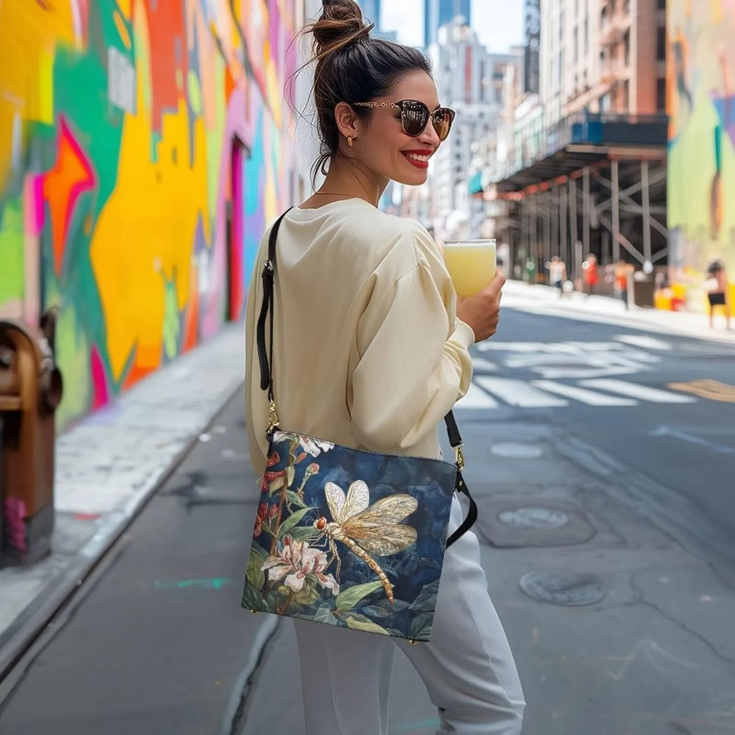 HUGS IDEA Boho Bags for Women Leather Handbag Shoulder Bucket Crossbody Purse