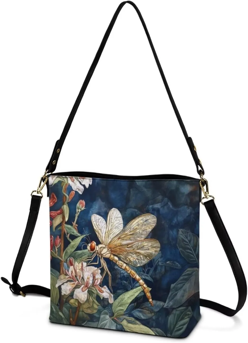 HUGS IDEA Boho Bags for Women Leather Handbag Shoulder Bucket Crossbody Purse