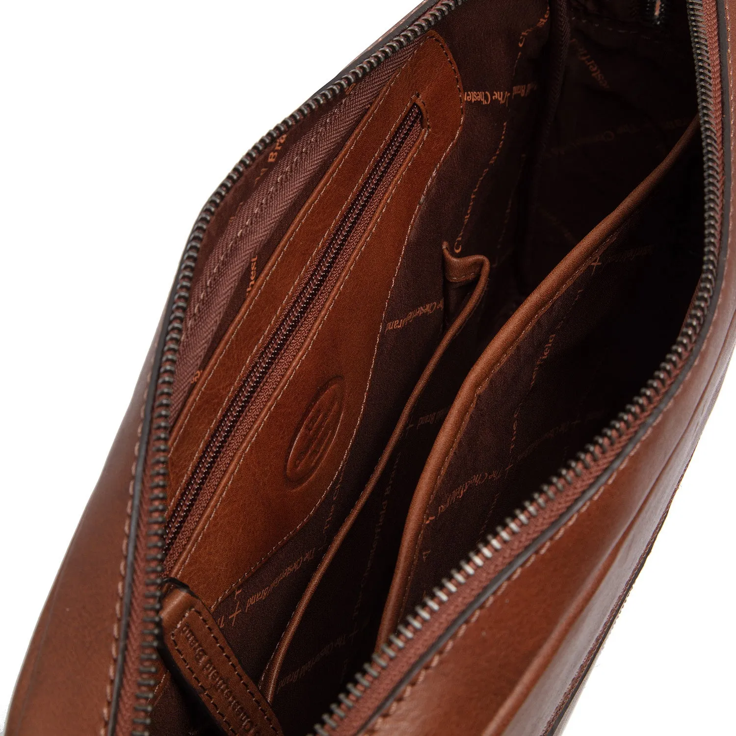 Leather Shoulder Bag Cognac Novara