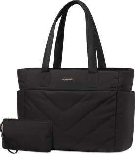 LOVEVOOK Tote Travel Bag for Women, Puffer Work Handbag with Zipper for Teacher Nurse, Quilted Laptop Shoulder Gym Bag Cute